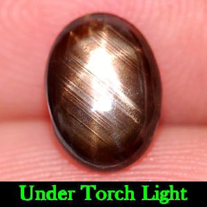 Natural Black Star Sapphire 6 Rays 1.47 Ct. Oval Cabochon Shape 8 x 6 Mm. Gemstone From Thailand: Product ID: 806151724 Product Name: Natural Star Sapphire Weight: 1.47 CT. Size: 8 x 6 x 2.6 MM. Shape: Oval Cabochon Color: Black Clarity:Opaque Luster: Good Gems Origin: Thailand Treatment: Unheated