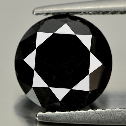 Natural Black Loose Diamond 3.75 Ct. Round Brilliant Cut 9 Mm. (1 of 3)