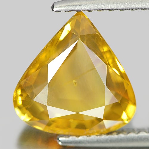 Natural Greenish Yellow Sapphire 3.23 Ct. Pear Shape 10 x 9.8 Mm. Gemstone from Thailand (1 of 3)
