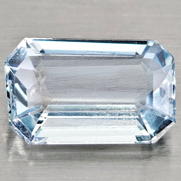 Natural Light Blue Aquamarine 1.77 Ct. Octagon Shape 10 x 6.3 Mm. Gemstone From Brazil (1 of 3)
