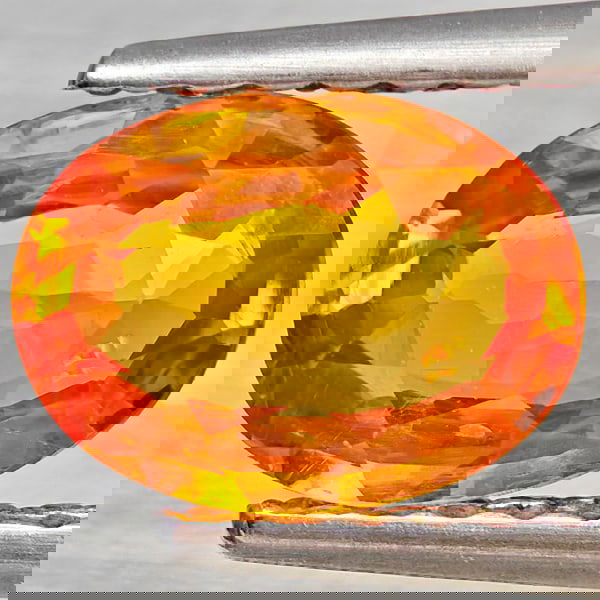 Natural Orangish Yellow Sapphire 1.47 Ct. Oval Shape 7.3 x 5.5 Mm. Gemstone From Thailand (1 of 3)