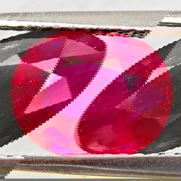 Natural Purplish Red Ruby 2.63 Ct. Oval Shape 9.1 x 7.4 Mm. Gemstone From Madagascar (1 of 3)