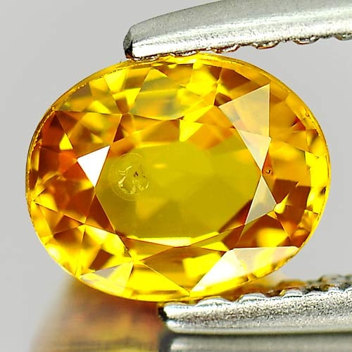 Natural Yellow Sapphire 1.05 Ct. Oval Shape 6.4 x 5.2 Mm. Gemstone from Sri Lanka: Product ID: 806157629 Product Name: Natural Yellow Sapphire Weight: 1.05 CT. Size: 6.4 x 5.2 x 3.4 MM. Shape: Oval Color: Yellow Clarity:SI1 Luster: Very Good Gems Origin: Sri - Lanka Treatment: Heate