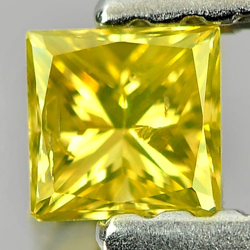 Natural Yellow Diamond 0.16 Ct. Square Princess Cut 3 Mm: Product ID: 802104206 Product Name: Natural Enhanced Diamond Weight: 0.16 CT. Size: 3 x 3 x 2.1 MM. Shape: Square Princess Cut Color: Yellow Clarity:SI1 Luster: Good Gems Origin: Belgium Treatment: Tr