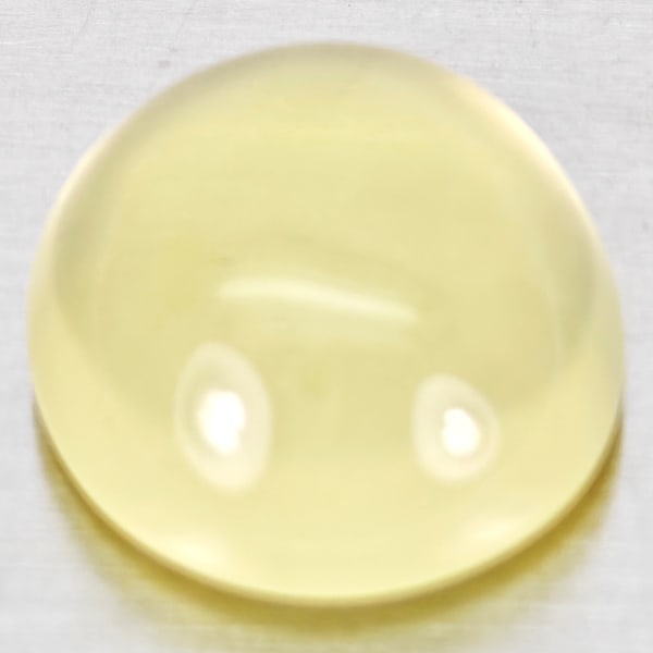 Natural Yellow Lemon Quartz 6.56 Ct. Oval Cabochon Shape 11.8 x 12.8 Mm. Gemstone From Brazil (1 of 3)