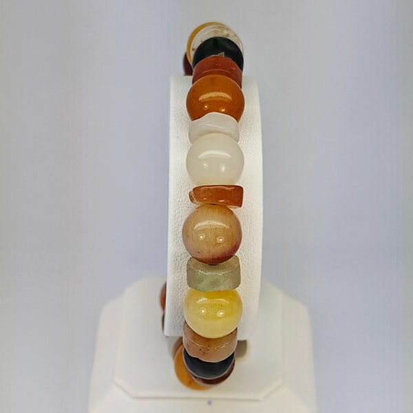 Natural Multi Color Genuine Jade 165.61 Ct. Beads Stretch Bracelet Gemstone From Thailand (1 of 3)