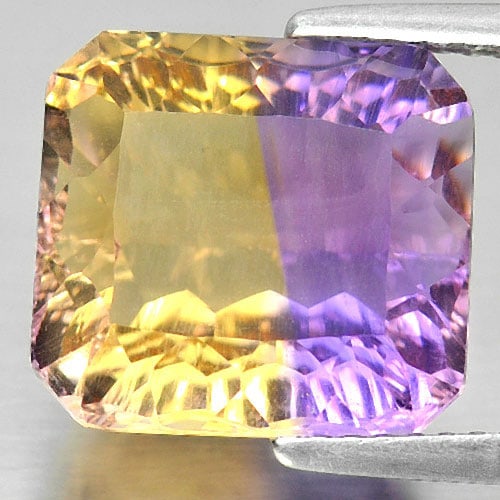 Natural Bi Color Ametrine 7.92 Ct Octagon Millennium Cut 11.8 x 11 Mm. Gemstone from Bolivia (1 of 3)