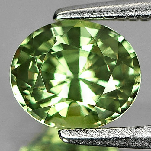 Natural Green Demantoid Garnet 1.18 Ct. Oval 6.8 x 5.7 Mm. Gemstone from Madagascar (1 of 3)