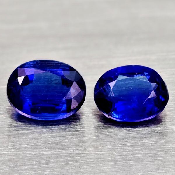 Natural Blue Kyanite 0.85 Ct. 2 Pcs. Oval Shape Gemstones From Sri - Lanka (1 of 3)