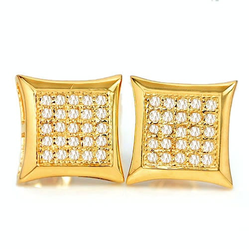 Natural White Diamond 10K Yellow Gold Earring Jewelry 1.77 Grams (1 of 3)