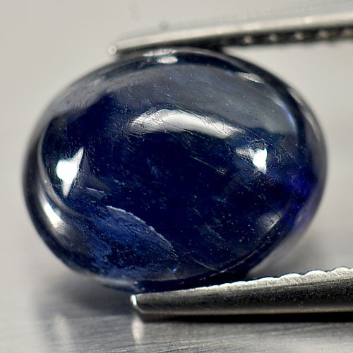 Natural Blue Sapphire 4.51 Ct. Oval Cabochon Shape 10.4 x 8.4 Mm. Gemstone From Mardagascar (1 of 3)