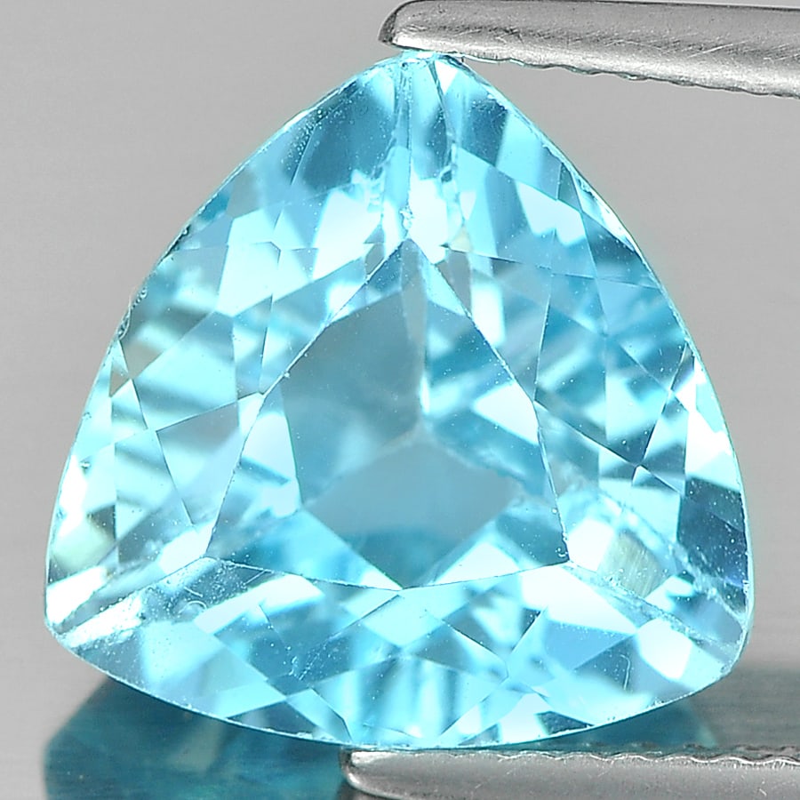 Natural Swiss Blue Topaz 7.02 Ct. Trilliant Shape 12 x 12 Mm. Gemstone From Brazil (1 of 3)