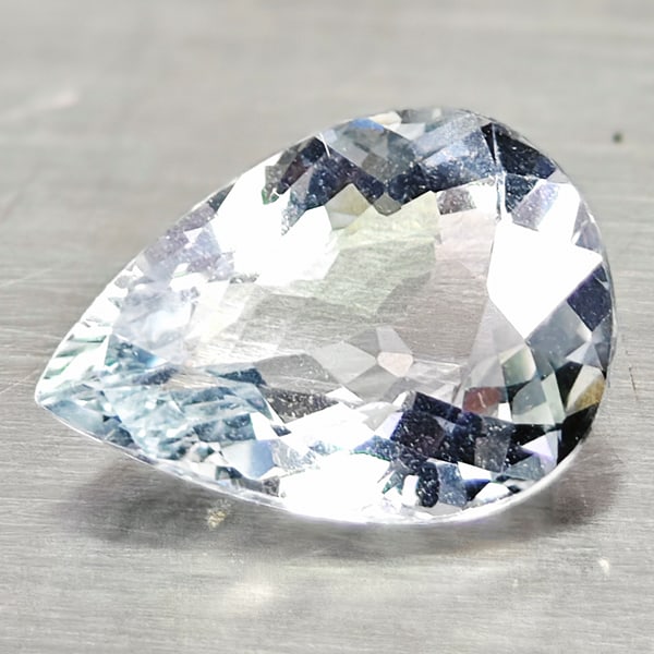 Natural Baby Blue Aquamarine 0.96 Ct. Pear Shape 8.7 x 6.2 Mm Gemstone from Brazil (1 of 3)