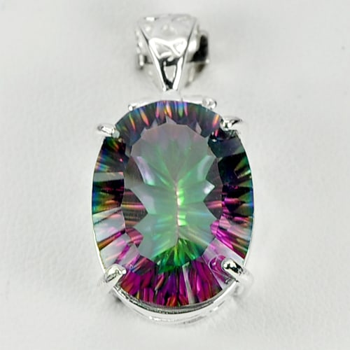 Natural Mystic Green Quartz Real 925 Sterling Silver Pendant Jewelry 6.93 Grams (1 of 3)