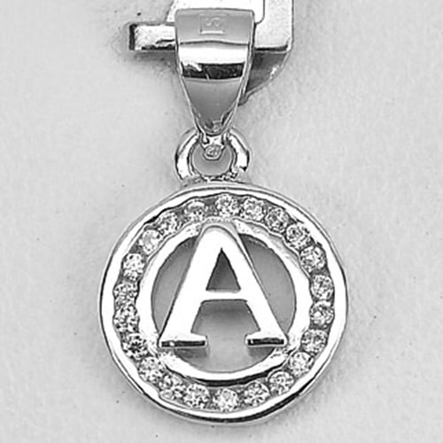 925 Sterling Silver Pendant Jewelry 1.01 G. Initial Alphabet A in Circle (1 of 3)