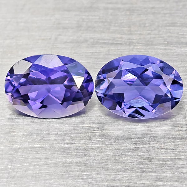 Natural Violet Blue Iolite 1.39 Ct. 2 Pcs. Oval Shape 7.2 x 5.2 Mm Gemstones (1 of 3)