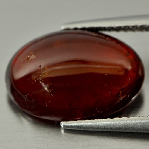 Natural Orange Red Hessonite Garnet 6.54 Ct. Oval Cabochon Shape 14.5 x 10 Mm Gemstone from Nigeria (1 of 3)