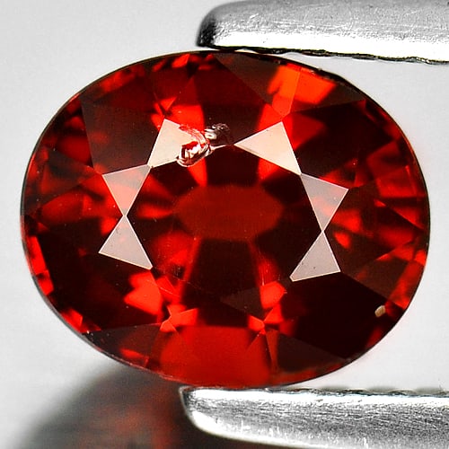 Natural Orangish Red Spessartine Garnet 1.72 Ct. Oval Shape 7.4 x 6 Mm Gemstone from Nigeria (1 of 3)