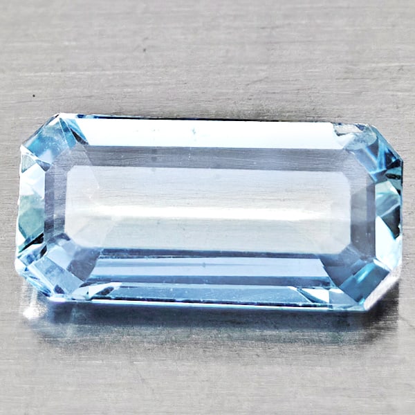 Natural Light Blue Aquamarine 1.39 Ct. Octagon Shape 10.9 x 5.7 Mm. Gemstones From Brazil (1 of 3)