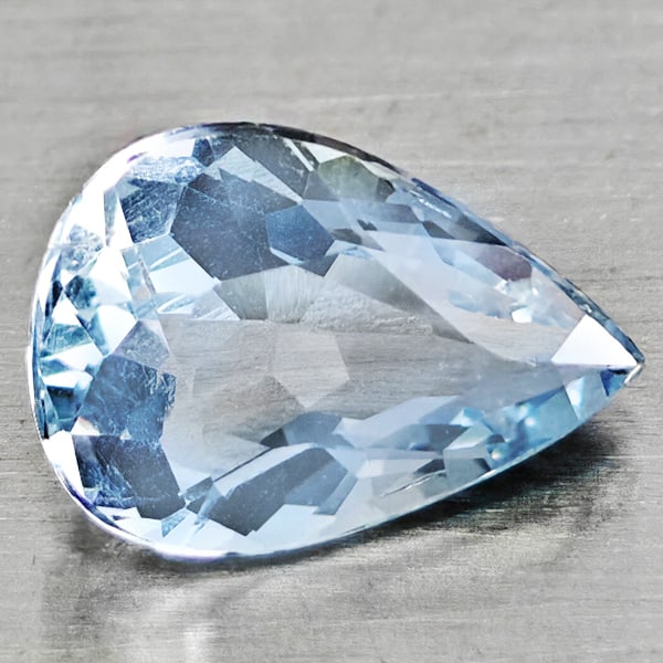 Natural Baby Blue Aquamarine 0.81 Ct. Pear Shape 8 x 5.6 Mm. Gemstones From Brazil (1 of 3)