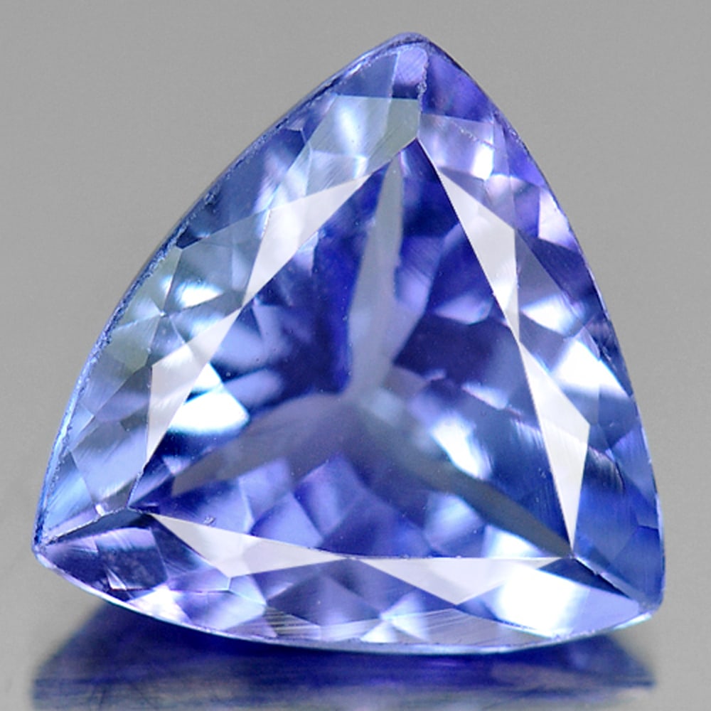 Natural Violetish Blue Tanzanite 1.23 Ct. Trilliant Shape 7.7 x 7.5 Mm Gemstone from Tanzania (1 of 3)