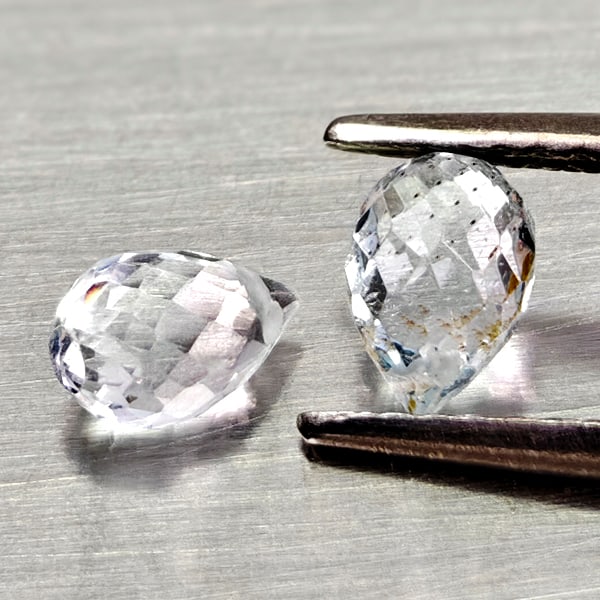 Natural Sky Blue Topaz 1.42 Ct. 2 Pcs Briolette with Drilled Gemstones from Brazil (1 of 3)