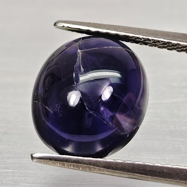Natural Deep Blue Diffusion Sapphire 5.15 Ct. Oval Cabochon Shape 11.6 x 10.2 Mm Gemstone from (1 of 3)