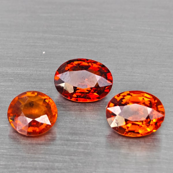 Natural Orangish Red Spessartine Garnet 4.78 Ct. 3 Pcs Mixed Shape Gemstones From Namibia (1 of 3)