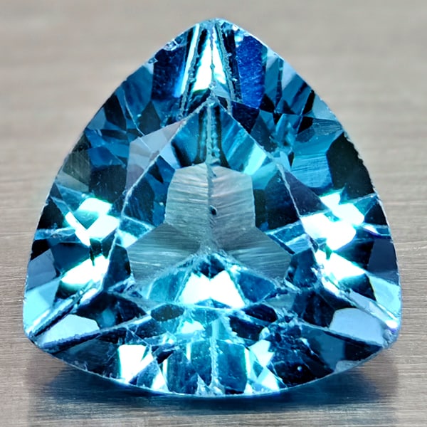 Natural Swiss Blue Topaz 2.98 Ct. Trilliant Shape 9.1 Mm Gemstones From Brazil (1 of 3)