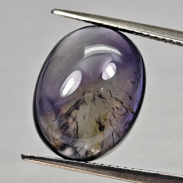Natural Deep Blue Diffusion Sapphire 8.88 Ct. Oval Cabochon 15.3 x 12 Mm Gemstone from Madagascar (1 of 3)