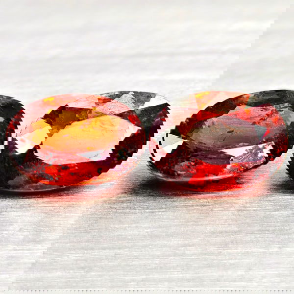Natural Orange Spessartine Garnet 2.29 Ct. 2 Pcs Oval Shape 7.1 x 5.3 Mm. Gemstone From Namibia (1 of 3)