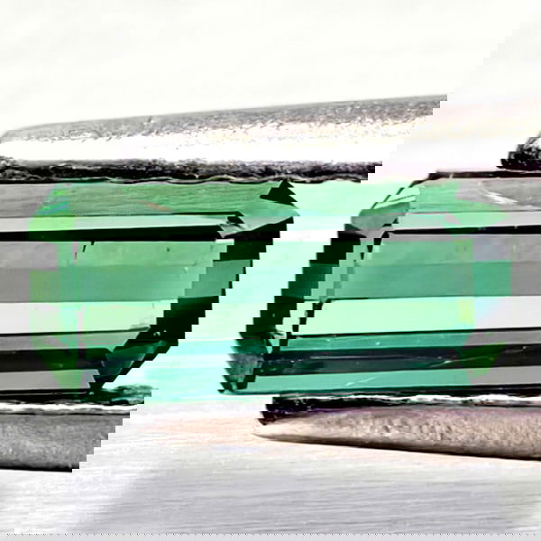 Natural Green Tourmaline 0.62 Ct. Octagon Shape 6.7 x 2.8 Mm Gemstone from Nigeria (1 of 3)