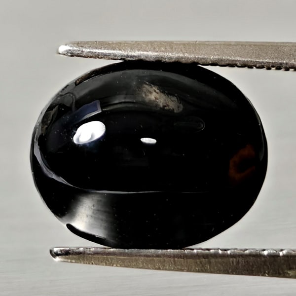 Natural Black Spinel 3.72 Ct. Oval Cabochon Shape 11.3 x 9.2 Mm Gemstone From Thailand (1 of 3)