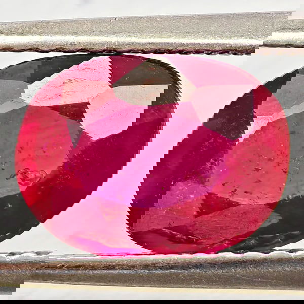 Natural Purplish Red Ruby 2.54 Ct. Oval Shape 9 x 6.8 Mm. Gemstone From Madagascar (1 of 3)