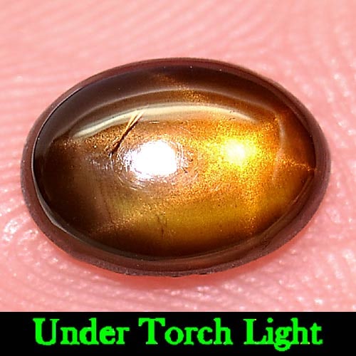 Natural Golden Star Sapphire 1.35 Ct. Oval Cabochon Shape 7.9 x 5.6 Mm Gemstone from Thailand: Product ID: 806158157 Product Name: Natural Star Sapphire Weight: 1.35 CT. Size: 7.9 x 5.6 x 2.5 MM. Shape: Oval Cabochon Color: Yellow Clarity:Opaque Luster: Good 6 Rays Star Gems Origin: Thailand Tr