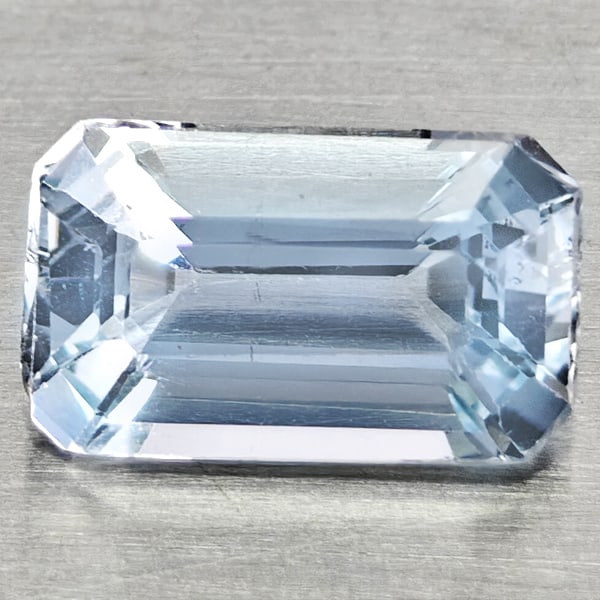 Natural Light Blue Aquamarine 0.76 Ct. Octagon Shape 7.4 x 4.5 Mm. Gemstones From Brazil (1 of 3)