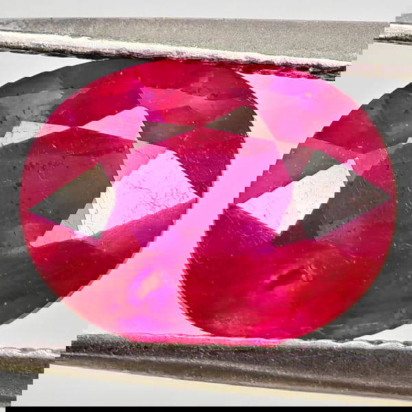 Natural Purplish Red Ruby 2.53 Ct. Oval Shape 9.2 x 7.4 Mm. Gemstone From Madagascar (1 of 3)