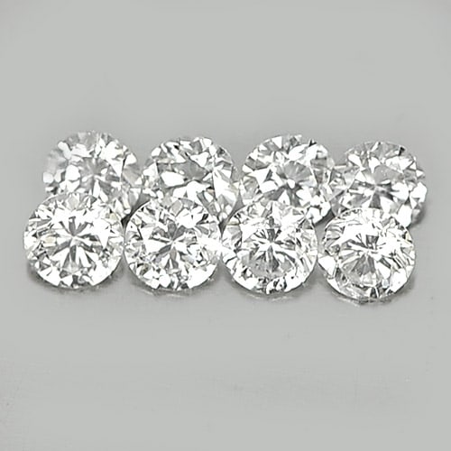 Natural White Diamond 0.18 Ct. 8 Pcs. Round Brilliant Cut Size 1.7 Mm. (1 of 3)