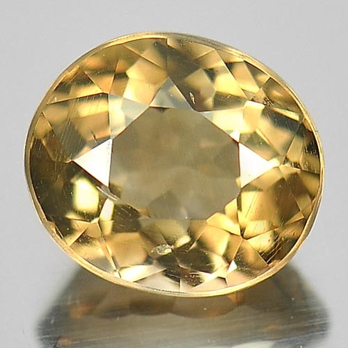Natural Yellowish Green Tourmaline 1.03 Ct. Oval Shape 6.8 x 5.8 Mm Gemstone from Brazil (1 of 3)