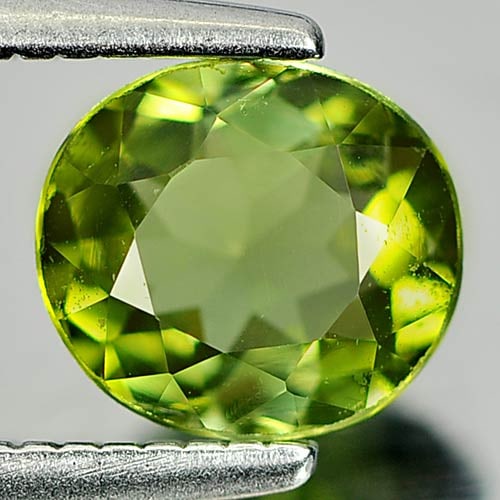 Natural Yellowish Green Tourmaline 0.83 Ct. Oval Shape 6.3 x 5.6 Mm Gemstone from Nigeria (1 of 3)