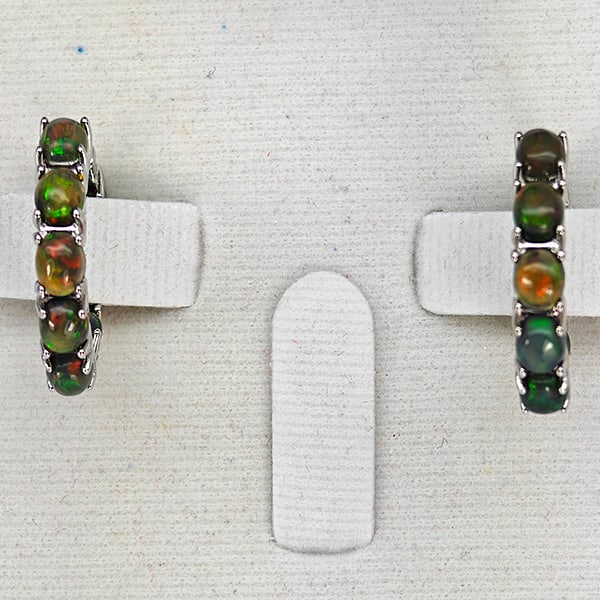 Natural Mulit Color Opal with 925 Sterling Silver Earring Jewelry 5.98 Grams (1 of 3)