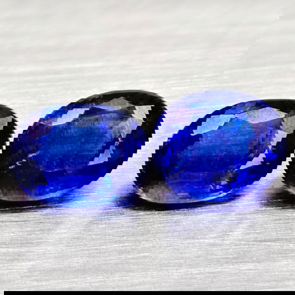 Natural Blue Kyanite 0.95 Ct. 2 Pcs Oval Shape Gemstones From Sri - Lanka (1 of 3)