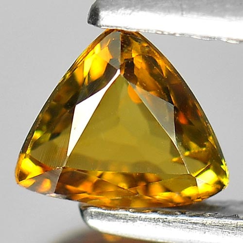 Natural Greenish Brown Tourmaline 0.64 Ct. Trilliant Shape 6.3 x 5.2 Mm Gemstone from Nigeria (1 of 3)