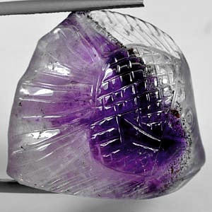 Natural Violet Amethyst 35.73 Ct. Fish Carving Shape 24 x 22 Mm Gemstone from Brazil (1 of 3)
