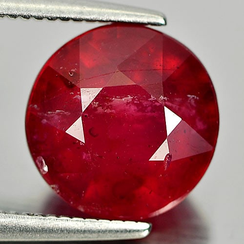 Natural Purplish Red Ruby 4.05 Ct. Round Shape 9.1 Mm. Gemstone from Madagascar (1 of 3)
