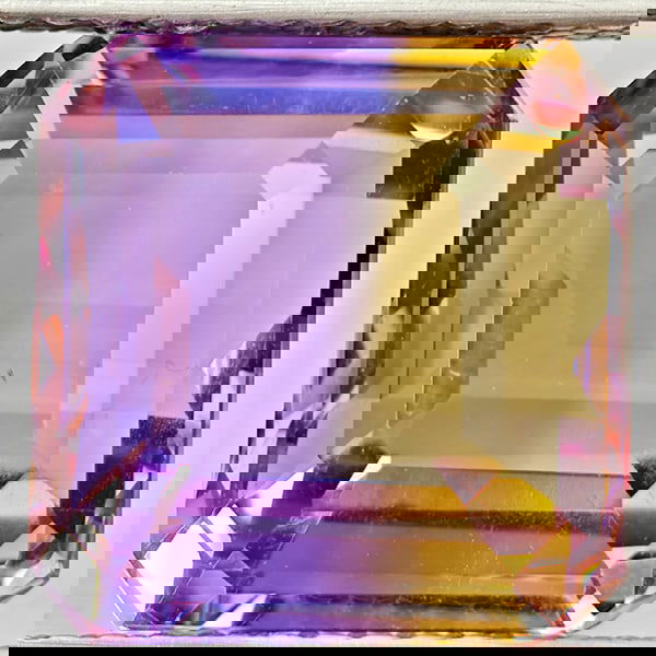 Natural Bi Color Ametrine 6.66 Ct. VVS Octagon Shape 10.8 x 10.5 Mm. Gemstone From Bolivia (1 of 3)