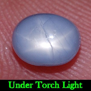 Natural Blue Star Sapphire 1.47 Ct. Oval Cabochon Shape 6.6 x 5.2 Mm Gemstone from Thailand: Product ID: 806136612 Product Name: Natural Star Sapphire Weight: 1.47 CT. Size: 6.6 x 5.2 x 3.8 MM. Shape: Oval Cabochon Color: Blue Clarity:Opaque Luster: Good 6 Rays Star Gems Origin: Thailand Trea