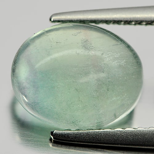 Natural Multi Color Green Fluorite 3.26 Ct. Oval Cabochon Shape 10 x 8 Mm Gemstone From Brazil (1 of 3)