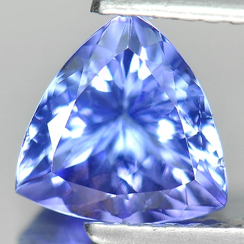 Natural Violetish Blue Tanzanite 1.26 Ct. Trilliant Shape 7.5 Mm Gemstone From Tanzania (1 of 3)
