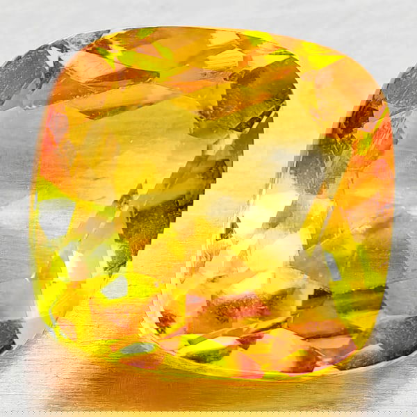 Natural Yellow Citrine 0.92 Ct. Cushion Checkerboard Cut 6.2 Mm.Gemstones from Brazil (1 of 3)